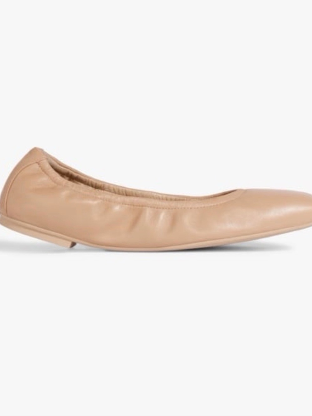 Stuart Weitzman Neutral Tan Leather Ballet Flats - Picture 2 of 6